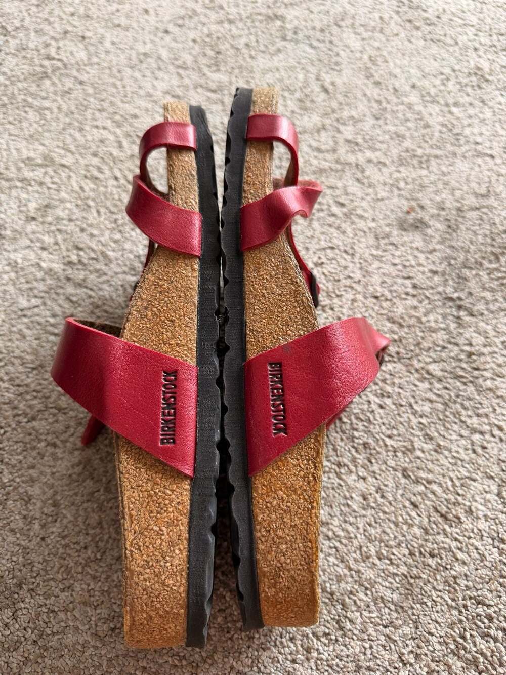 Birkenstock Mayari Red Leather Strap Sandals - Picture 6 of 8